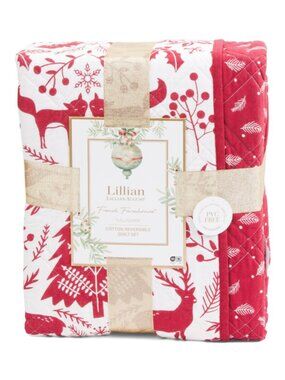 Lillian August Norwegian Toile Reversible Quilt Set
